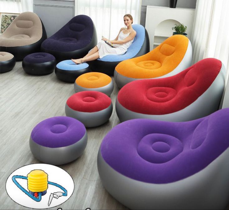CloudNest™ Luxury Inflatable Lounge Chair & Ottoman Set – Ultra-Soft Relaxing Air Sofa for Living Room, Bedroom & Outdoor Use